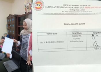 Tipidkor Polres Lahat Terima Laporan Pengaduan Ormas JPKP Terkait Dugaan Penyalahgunaan Angaran Dana Desa Kencana Sari Kikim Timur.